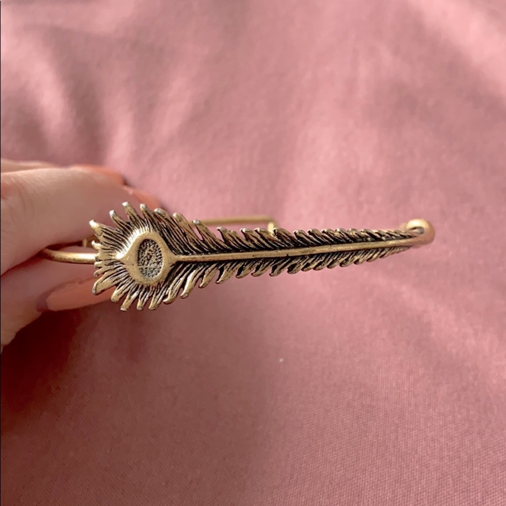 Alex and Ani Gold Feather Bangle